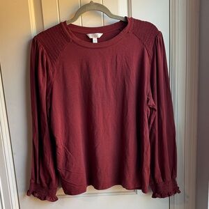 Lauren Conrad Burnt Orange Long Sleeve Top